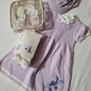 Gymboree European Holiday NWT 18-24 Month Dress, S/M Hat, size 5 shoes, 2T-3T